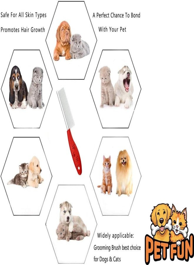 PET FUN مجموعة العناية بالحيوانات الأليفة PET FUN® 3 في 1 - فرشاة تنظيف ذاتية التنظيف، مشط فك التشابك من جانب واحد وقفاز إزالة الشعر الزائد لجميع الكلاب والقطط (قد يختلف اللون) - Image 3